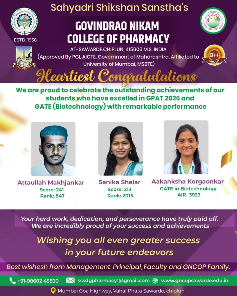 GPAT & GATE Achievers Flyer -2026